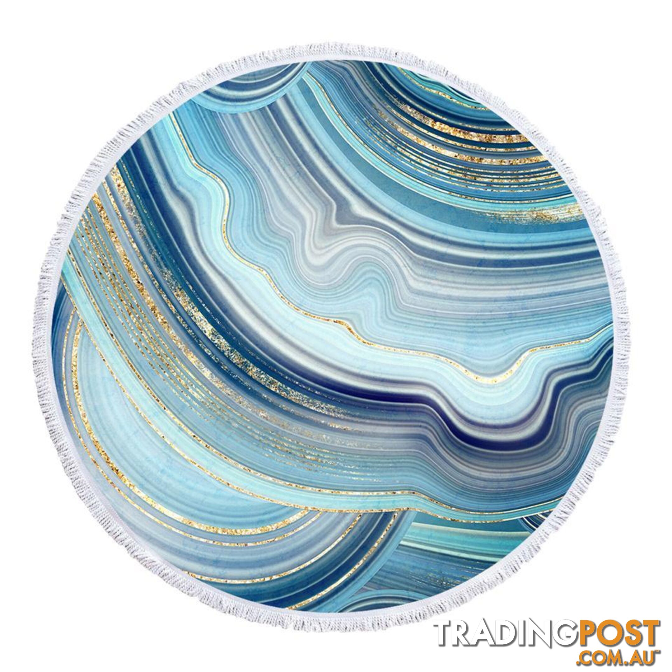 Blueish Marble Beach Towel - Towel - 7427046342575