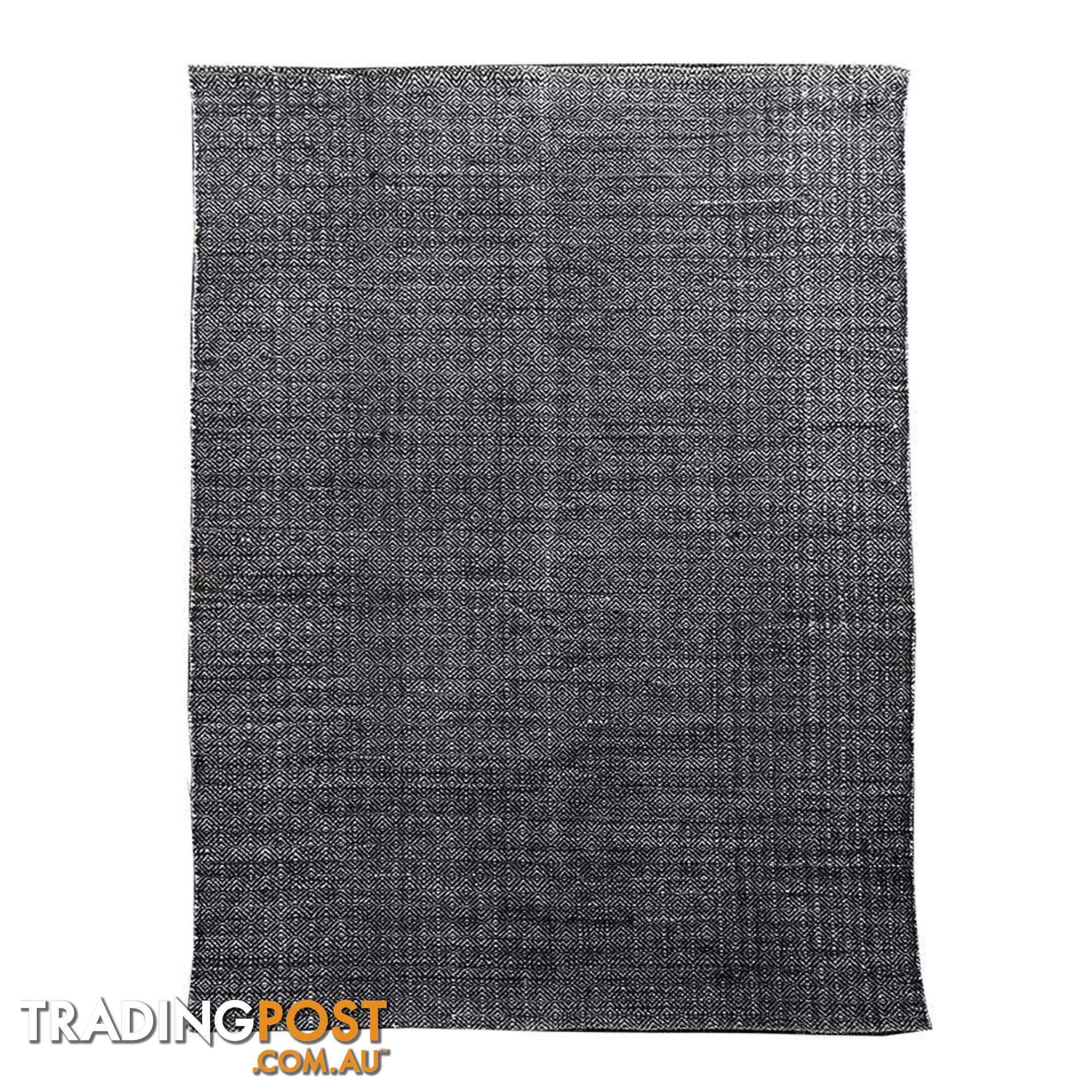 Brinley Stonewashed Cotton Rug 160x230cm Charcoal - Unbranded - 7427046152938