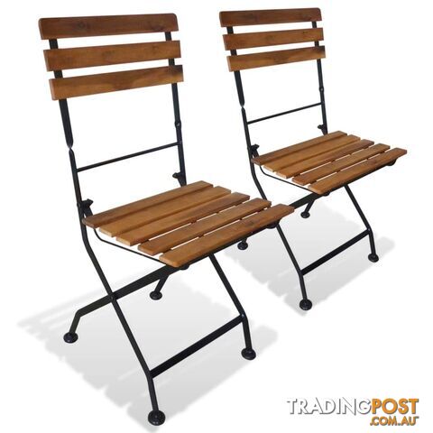 Folding Garden Chairs 2 Pcs Acacia Wood 40 x 46 x 85 Cm - Unbranded - 9476062038465