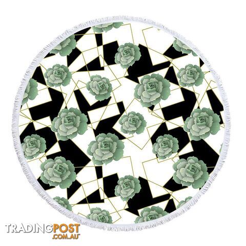 Art Geometric Flowers Beach Towel - Towel - 7427046343787