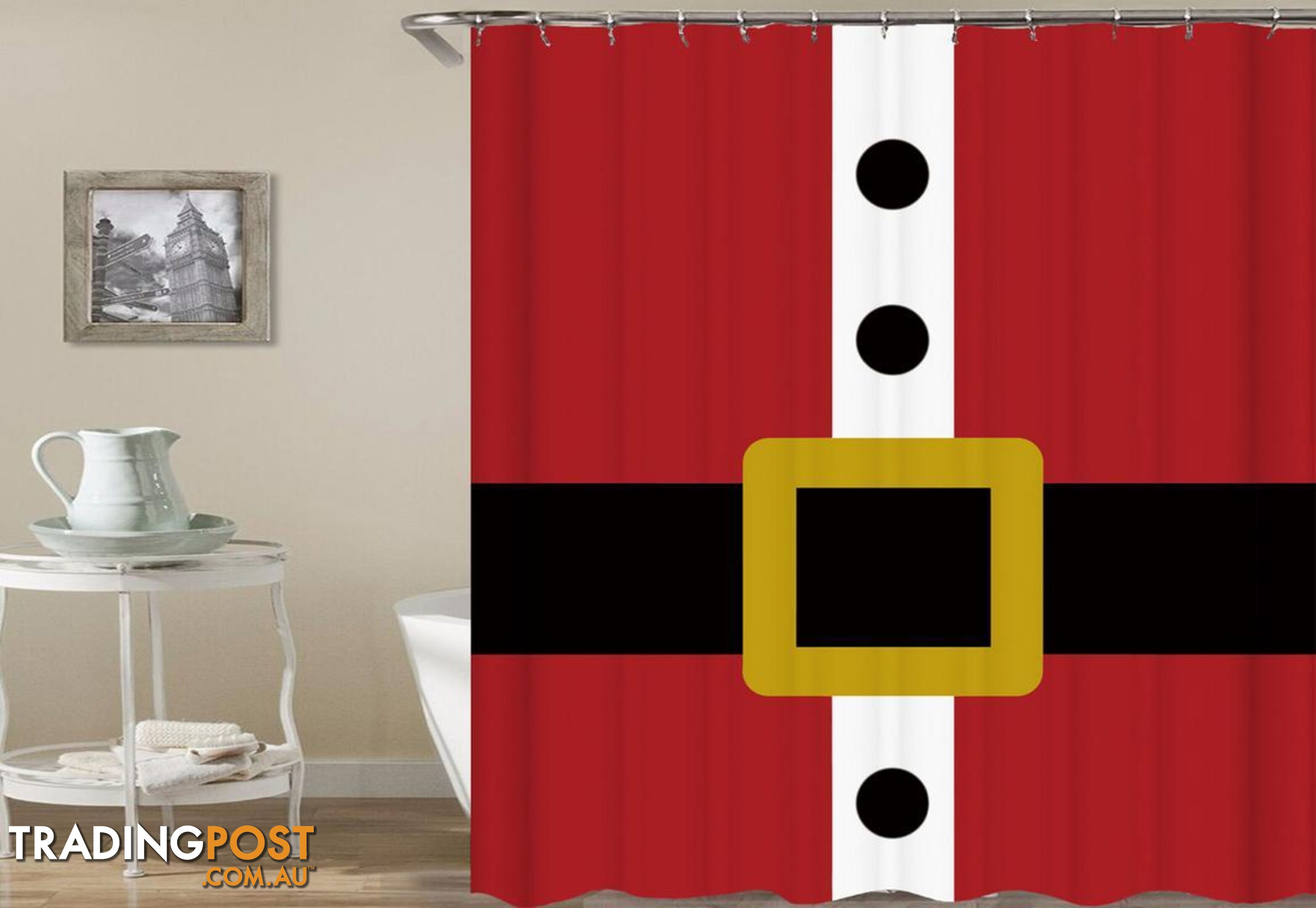 Santa Claus Belt Shower Curtain - Curtain - 7427045992597