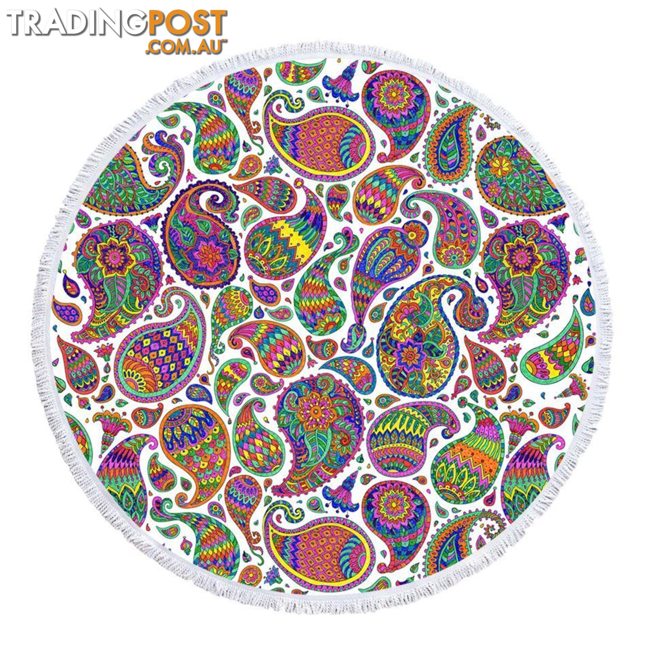 Colorful Paisley Beach Towel - Towel - 7427046343657