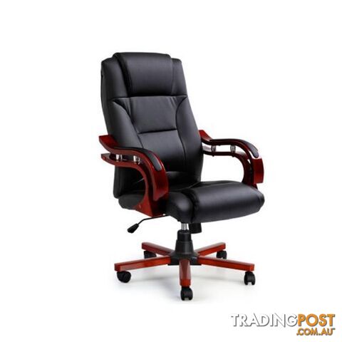 Artiss Executive Wooden Office Computer Chairs Leather Seat Sherman - Artiss - 9350062224403