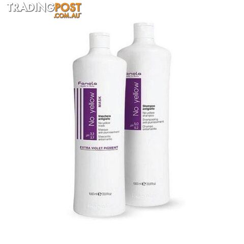 1000ml Twin Pack Fanola No Yellow Hair Toner Streak Shampoo Mask - Fanola - 787976617073