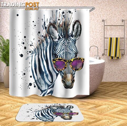 Sunglasses Chic Zebra Shower Curtain - Curtain - 7427045943148