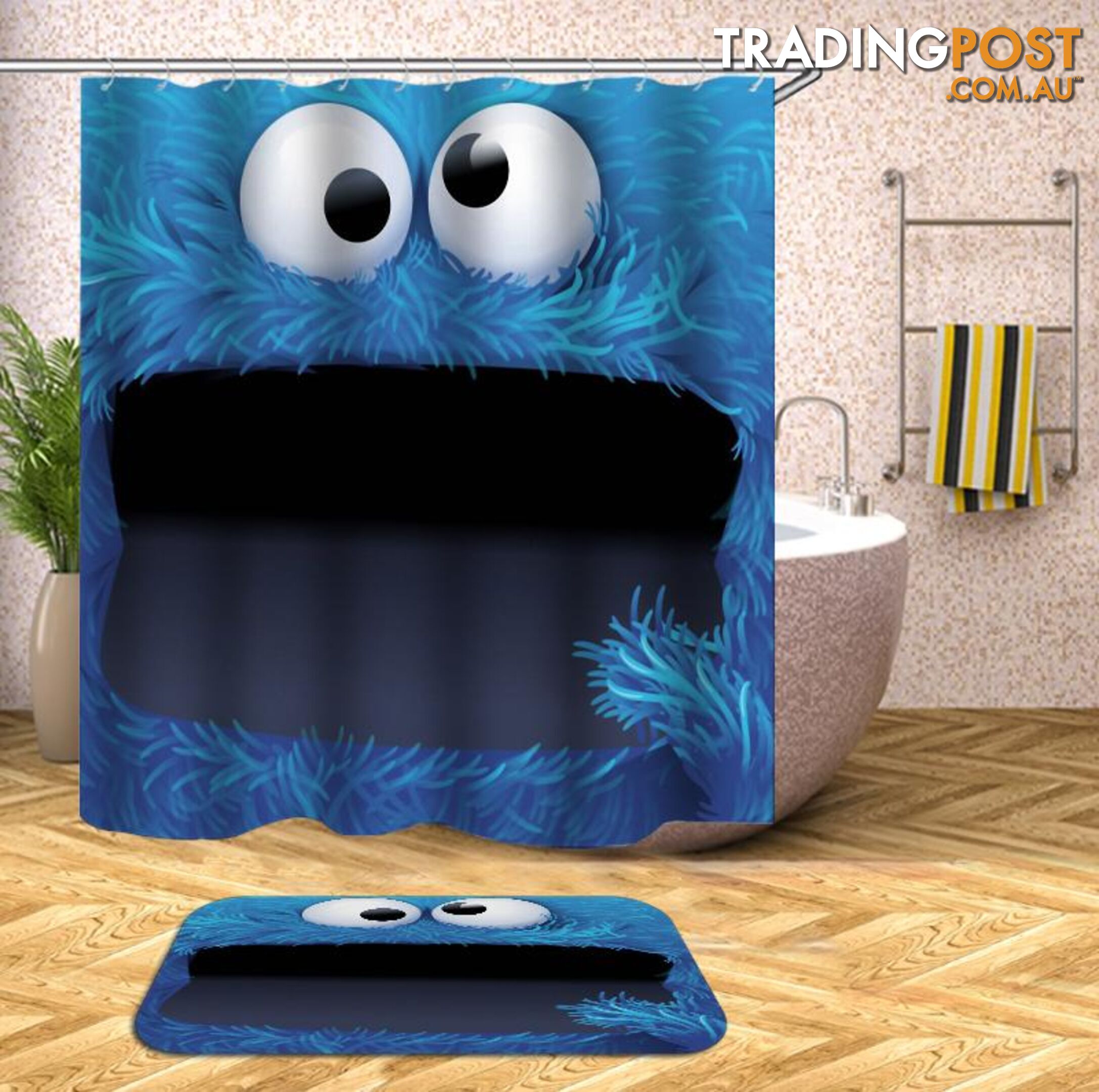 Cookie Monster Shower Curtain - Curtain - 7427045980860