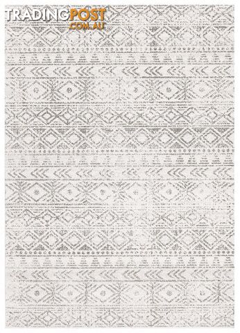 Oasis Ismail White Grey Rustic Rug - Unbranded - 9375321846578