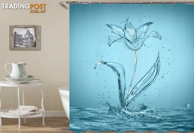 Aqua Rose Shower Curtain - Curtain - 7427005947148