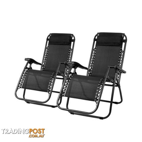 Gardeon 2Pc Zero Gravity Reclining Chairs Outdoor - Gardeon - 9355720026351