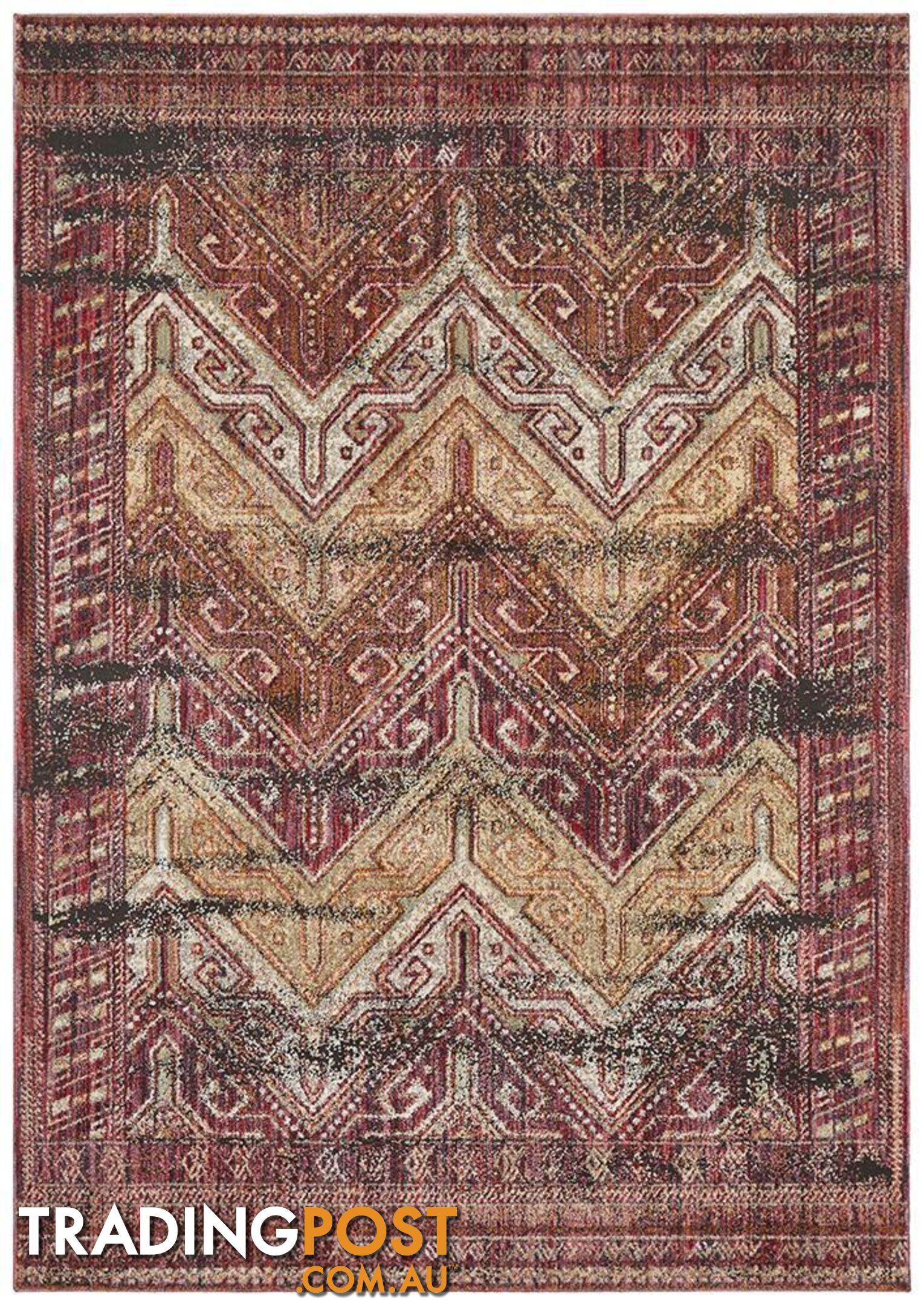 Jezebel Fluid Sunrise Modern Red Rug - Unbranded - 9375321827836