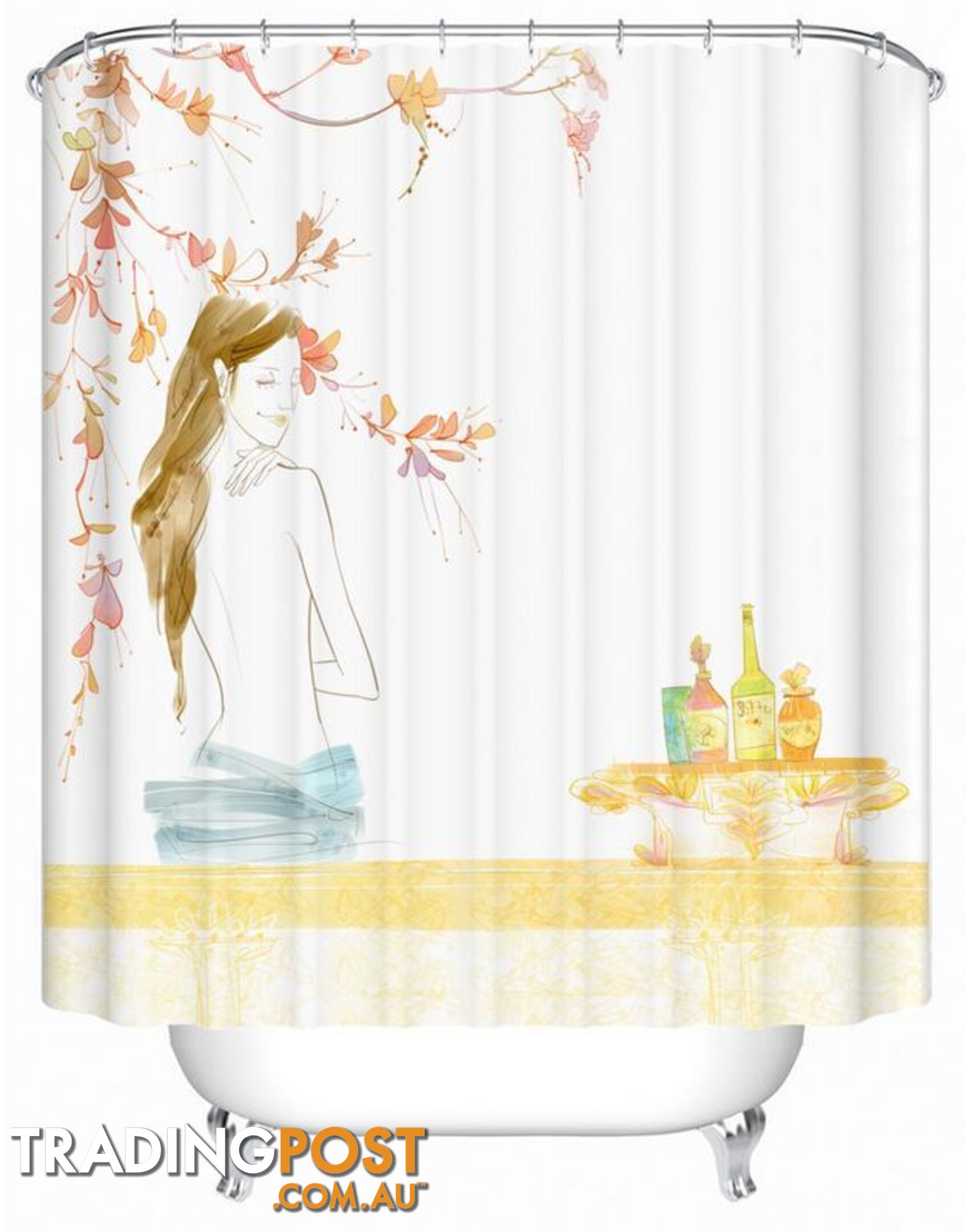 Drawing Of A Woman Shower Curtain - Curtain - 7427005899829