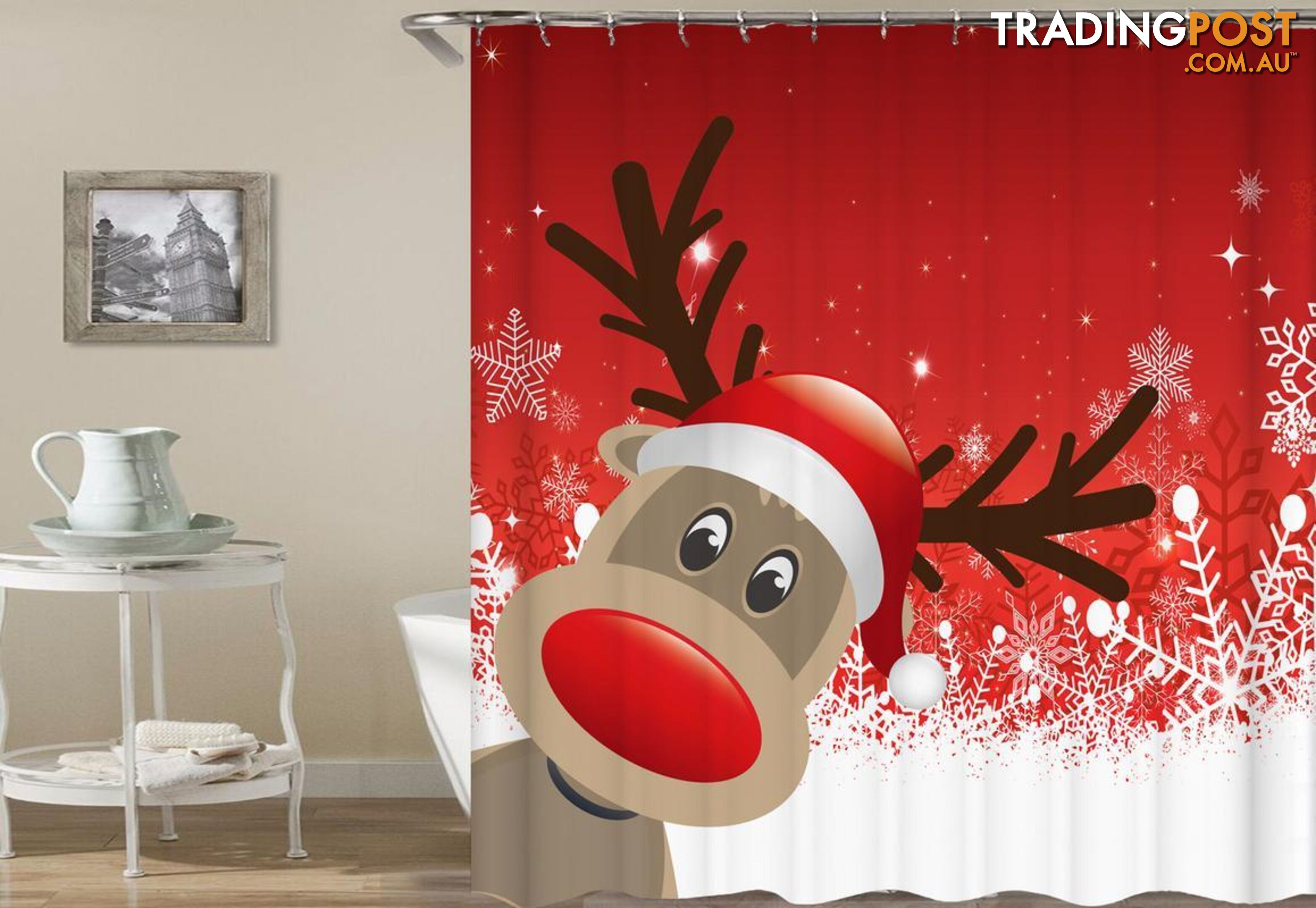 Cute Cartoon Reindeer Shower Curtain - Curtain - 7427045988958