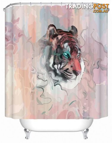 Water Painting Tiger Shower Curtain - Curtain - 7427045915749