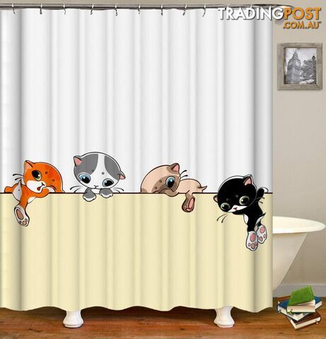 Adorable Cartoon Kittens Shower Curtain - Curtain - 7427005906084