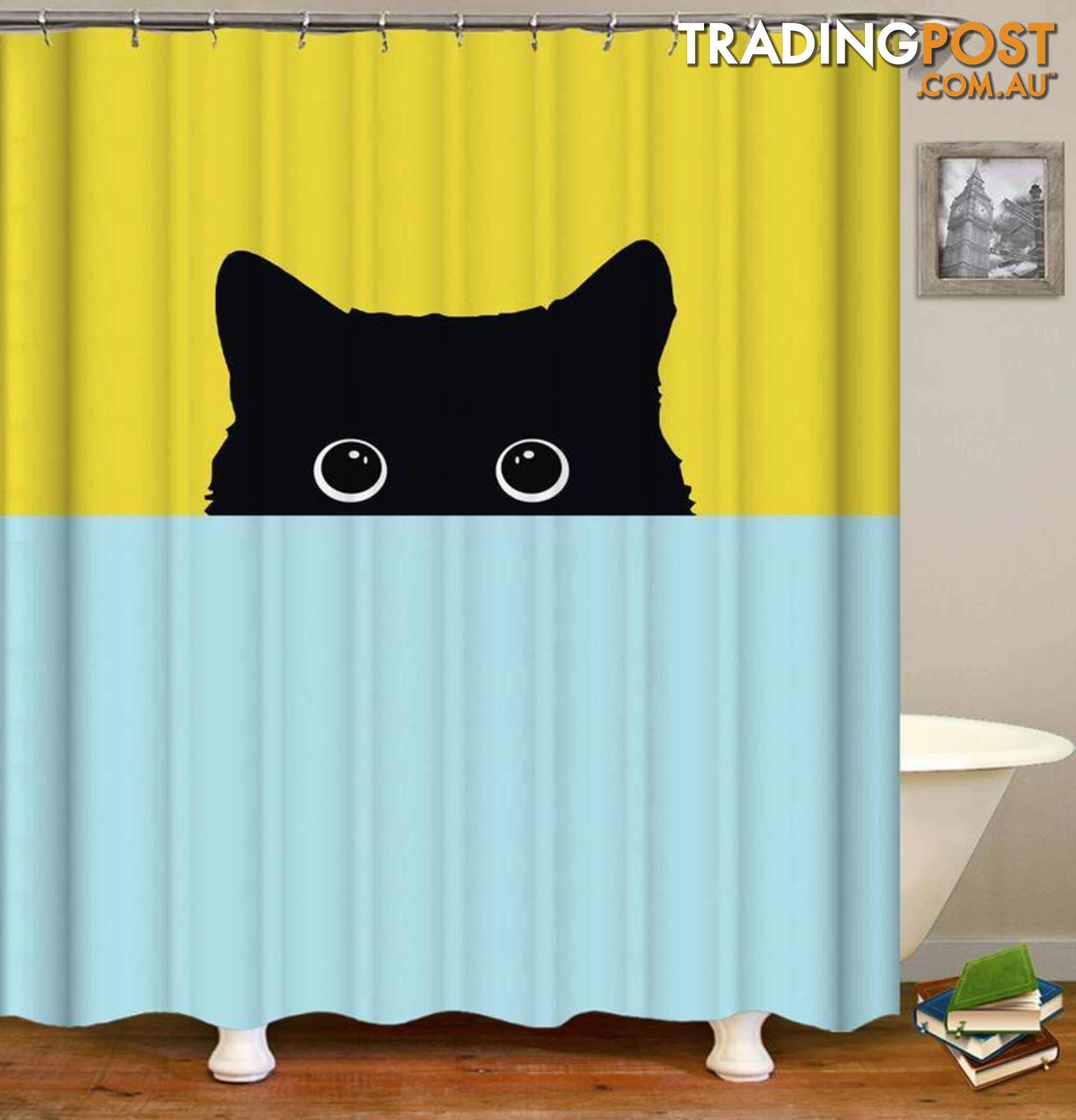 Shy Cat Shower Curtain - Curtain - 7427045963771