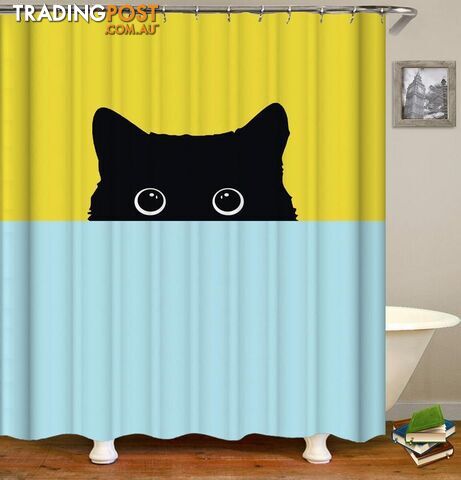 Shy Cat Shower Curtain - Curtain - 7427045963771