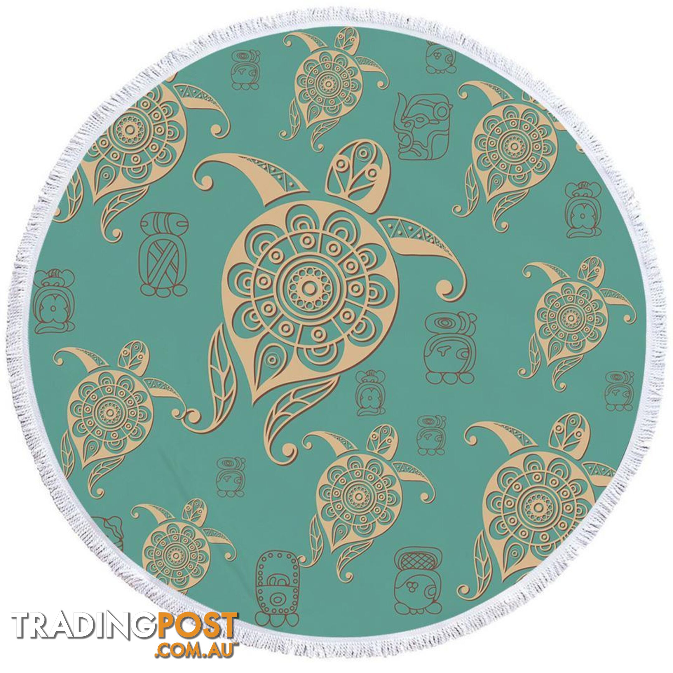 Teal Turtles Beach Towel - Towel - 7427046322119