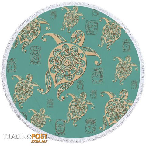 Teal Turtles Beach Towel - Towel - 7427046322119