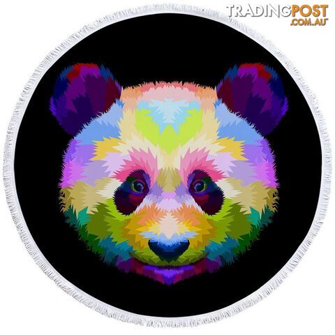 Colorful Panda Head Beach Towel - Towel - 7427046305952