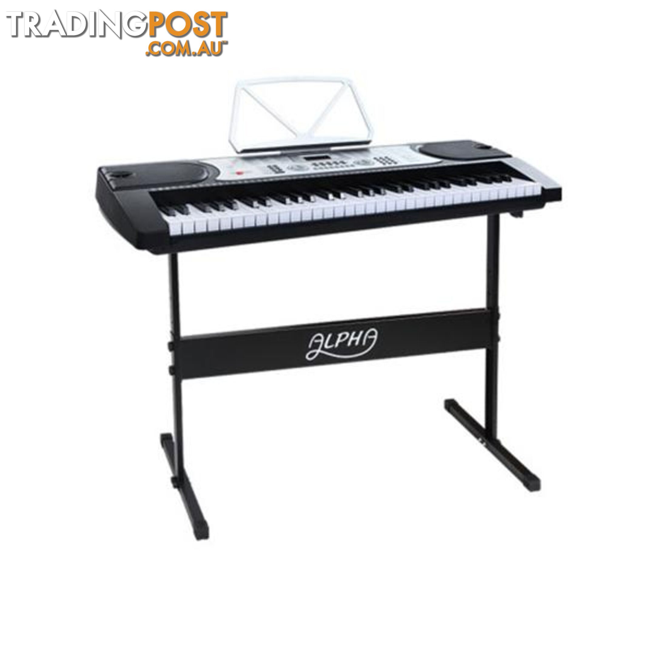 61 Keys Electronic Piano Keyboard Led Electric Silver Music Stand - Alpha - 9350062195284