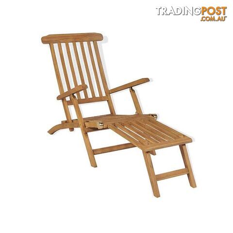 Deck Chair With Footrest Solid Teak Wood - Unbranded - 8718475580942
