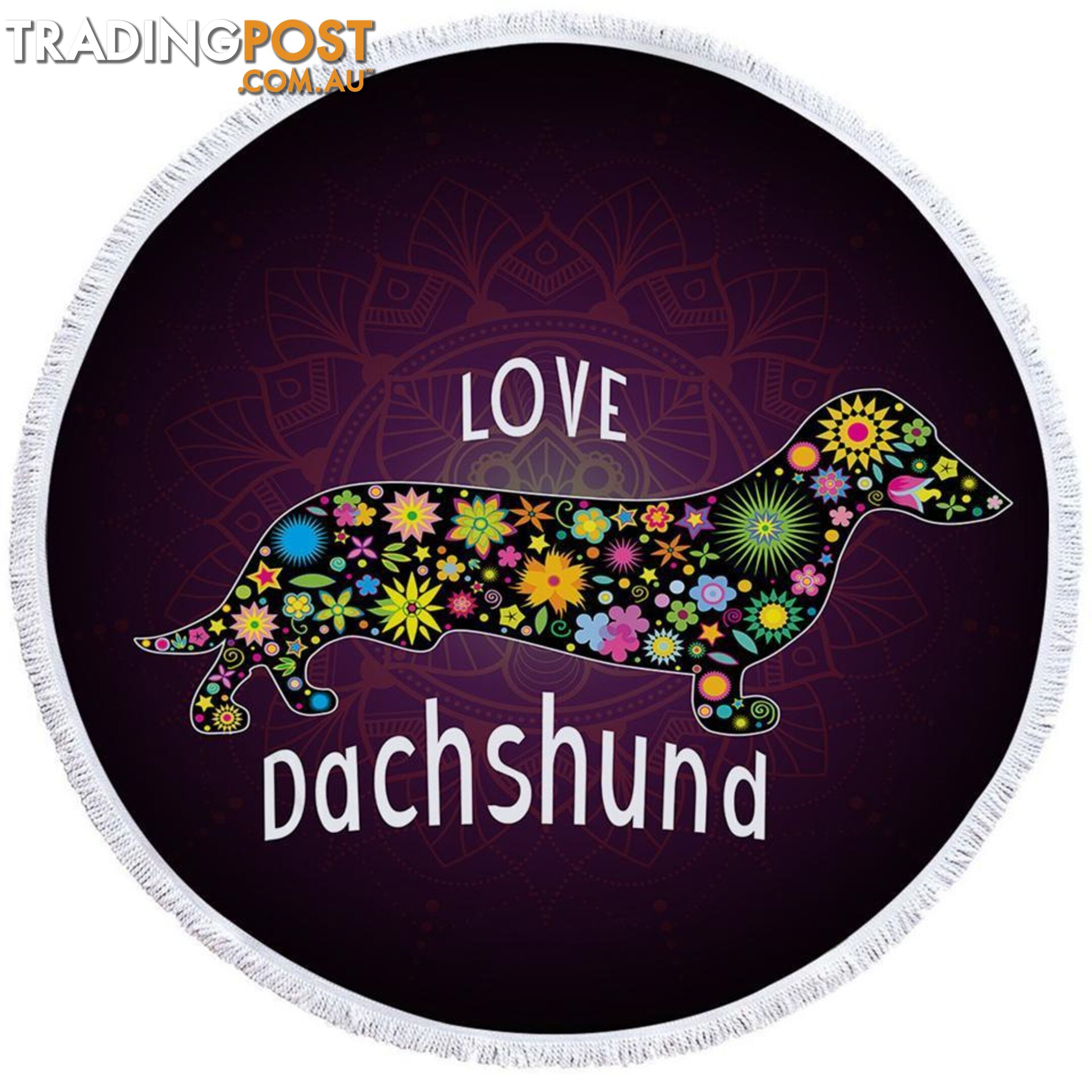 Love Dachshund Dog Beach Towel - Towel - 7427046316910