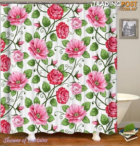 Pattern of Roses Shower Curtain - Curtain - 7427046287913