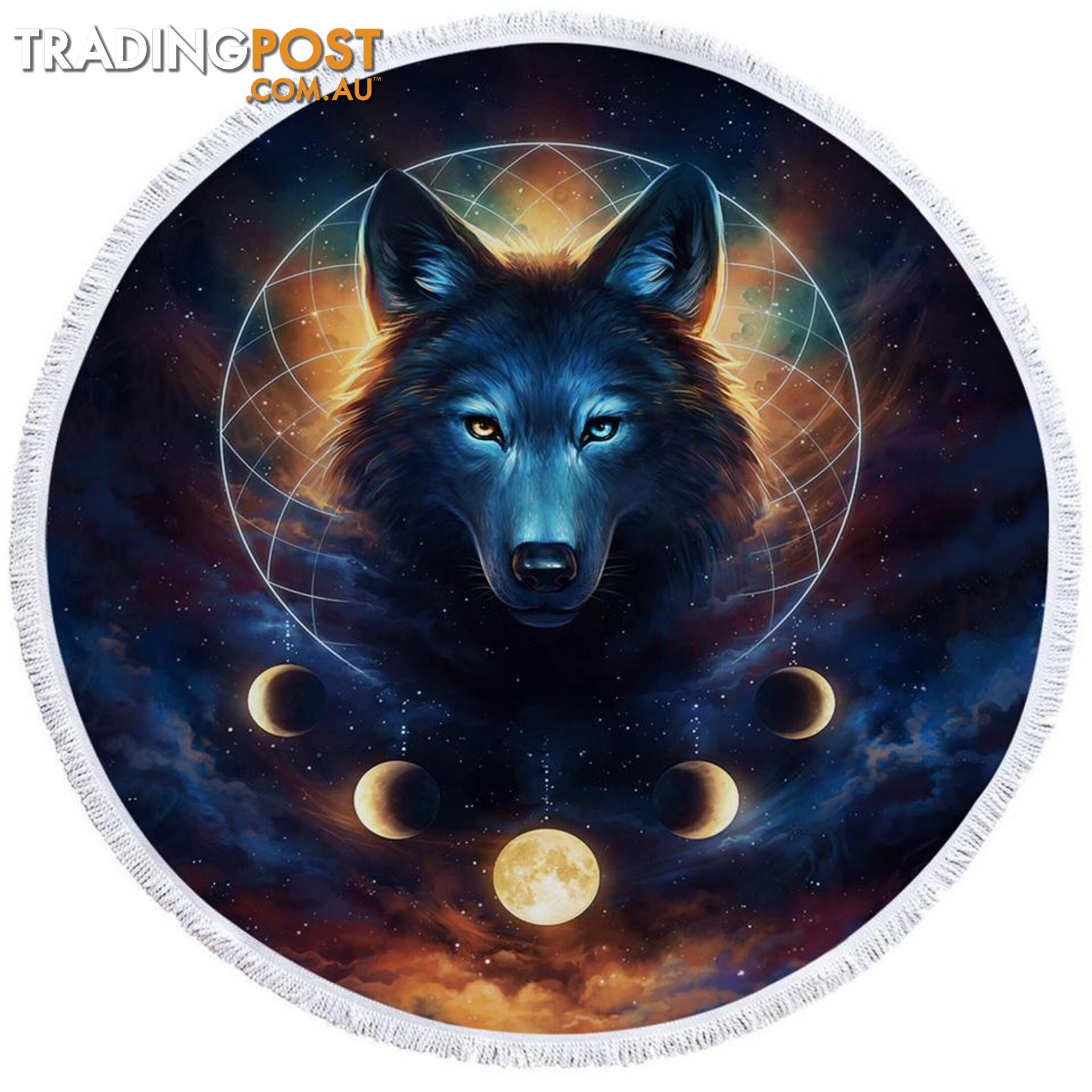 Moon Wolf Beach Towel - Towel - 7427046311410