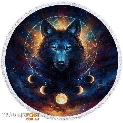 Moon Wolf Beach Towel - Towel - 7427046311410