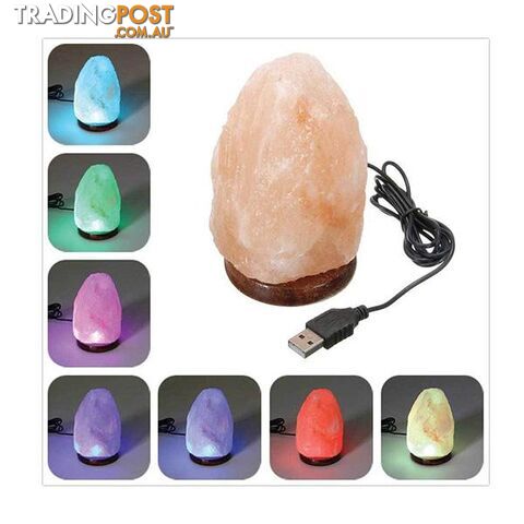 Natural Rock Shape Himalayan Pink Salt Lamp Usb Colour Changing Led - Lamp - 7427005860232
