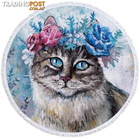 Art Painting Cat Beach Towel - Towel - 7427046340328
