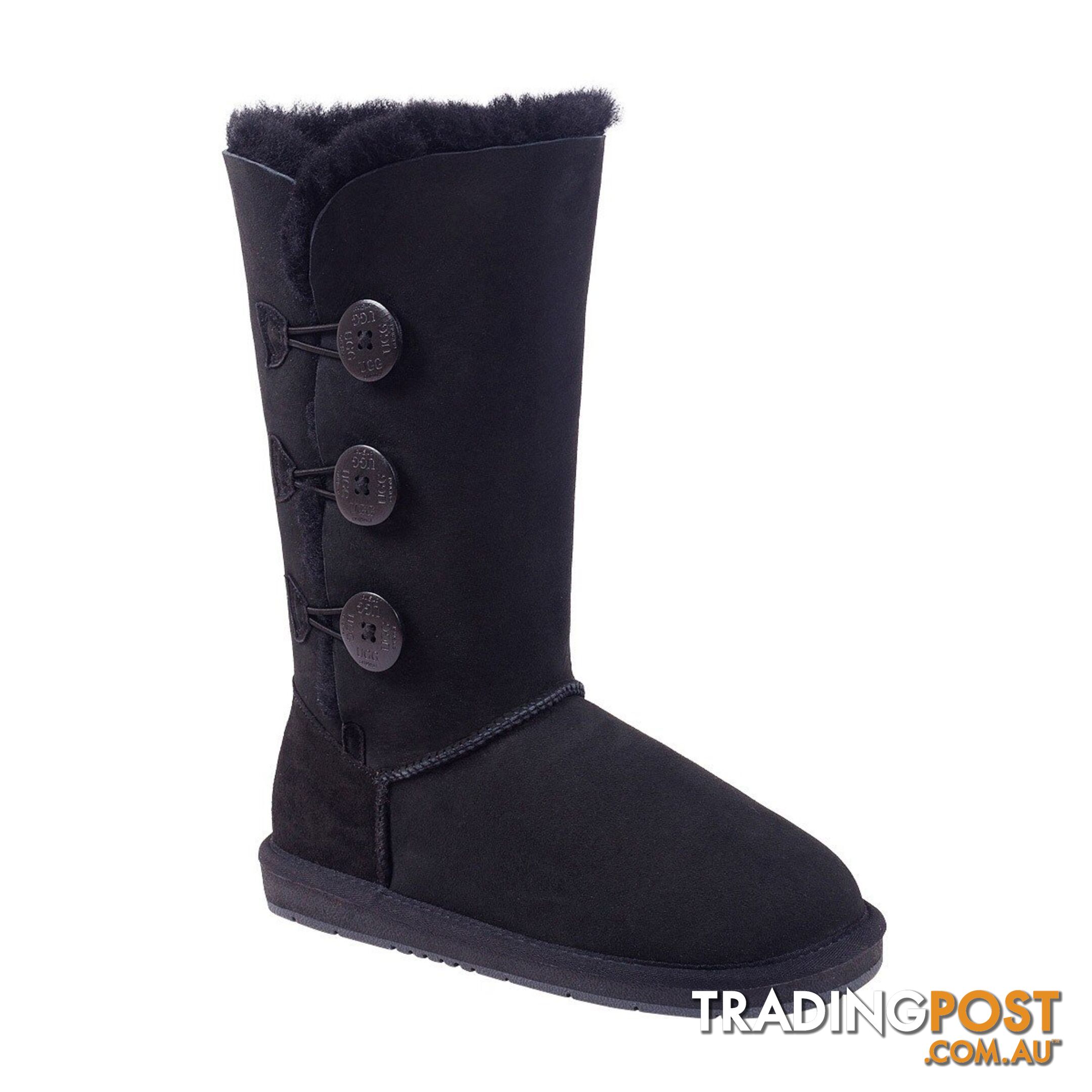 UGGS 3 Button Tall Sheepskin Cassidy 1873 Unisex Black - UGG - 822427508347