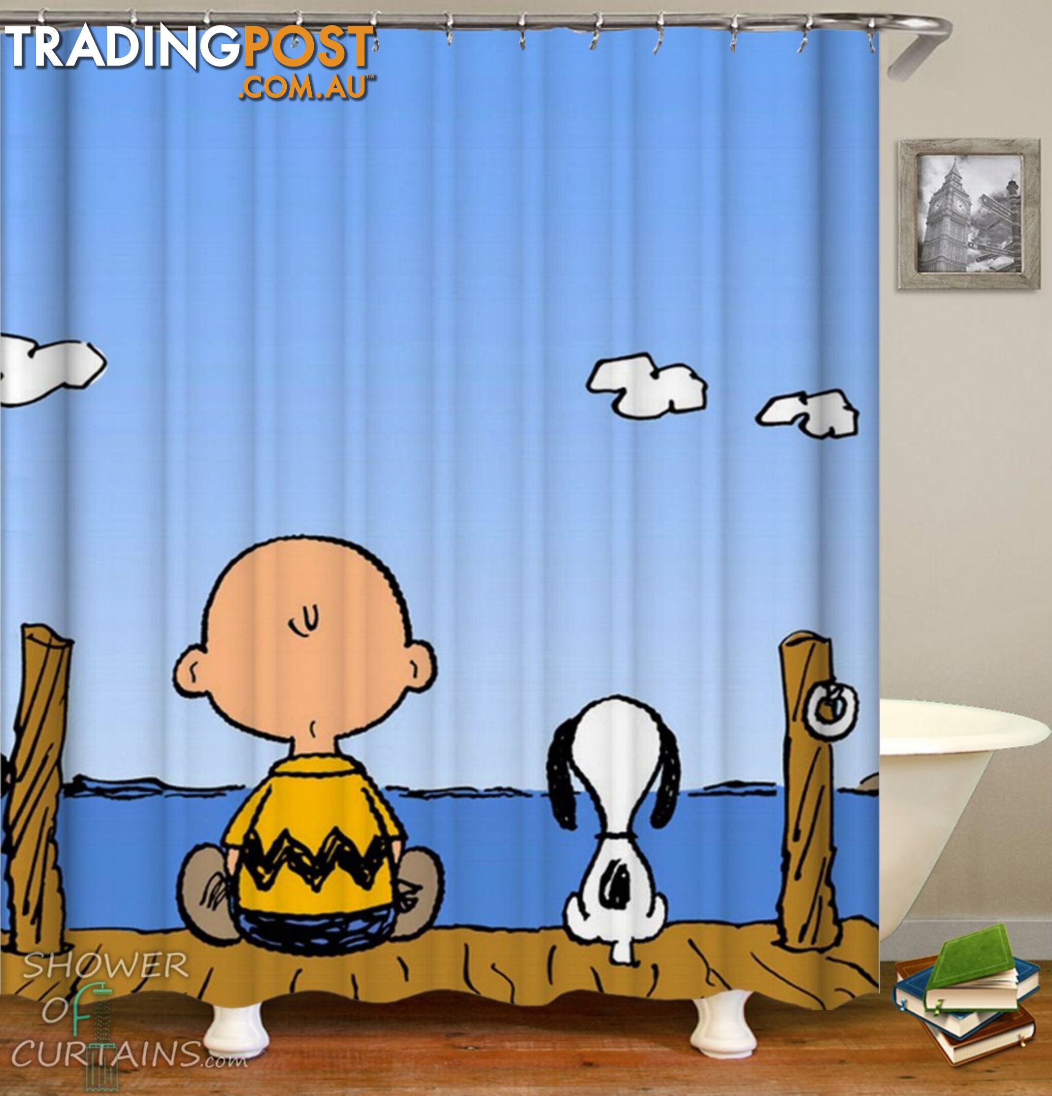 Charlie Brown And Snoopy Shower Curtain - Curtain - 7427046234269