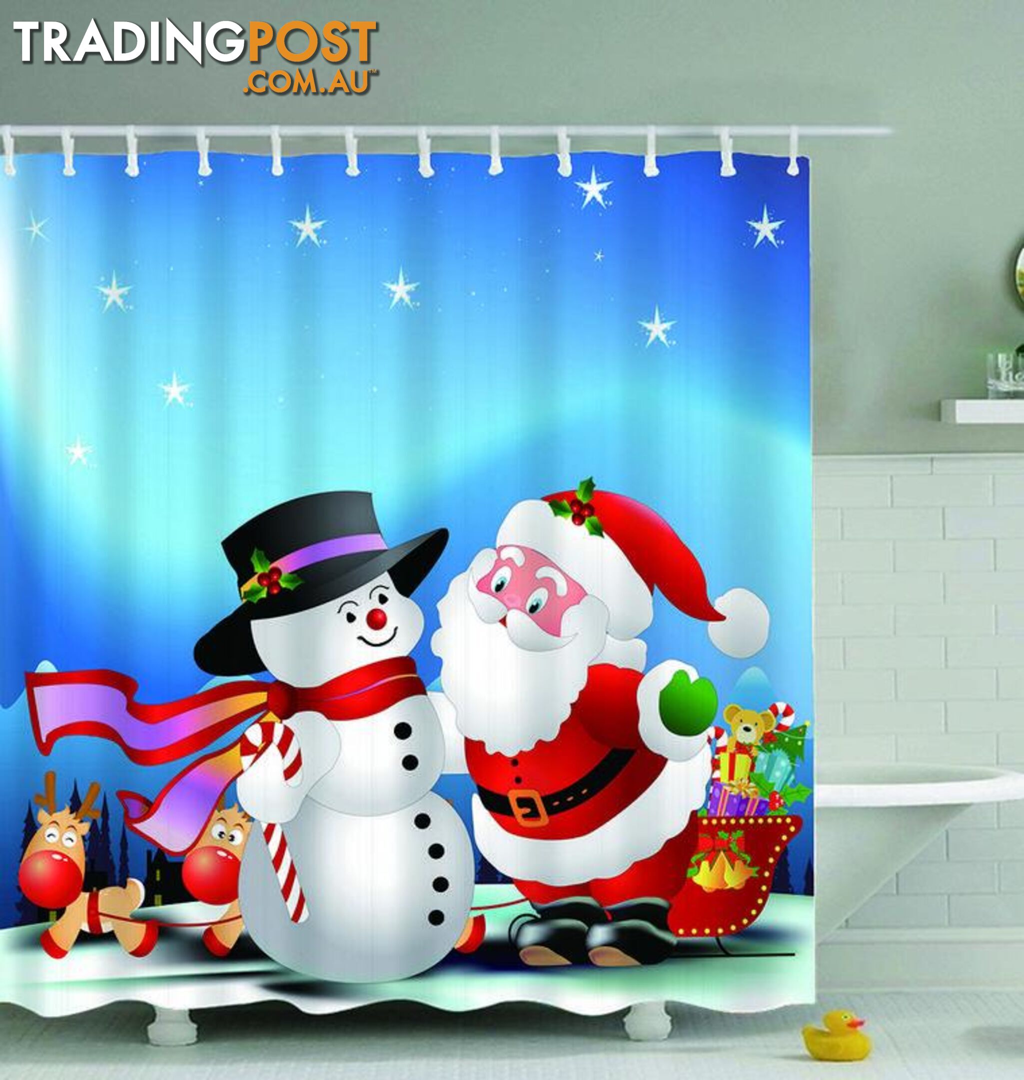 Christmas Digital Cartoons Shower Curtain - Curtain - 7427045970649