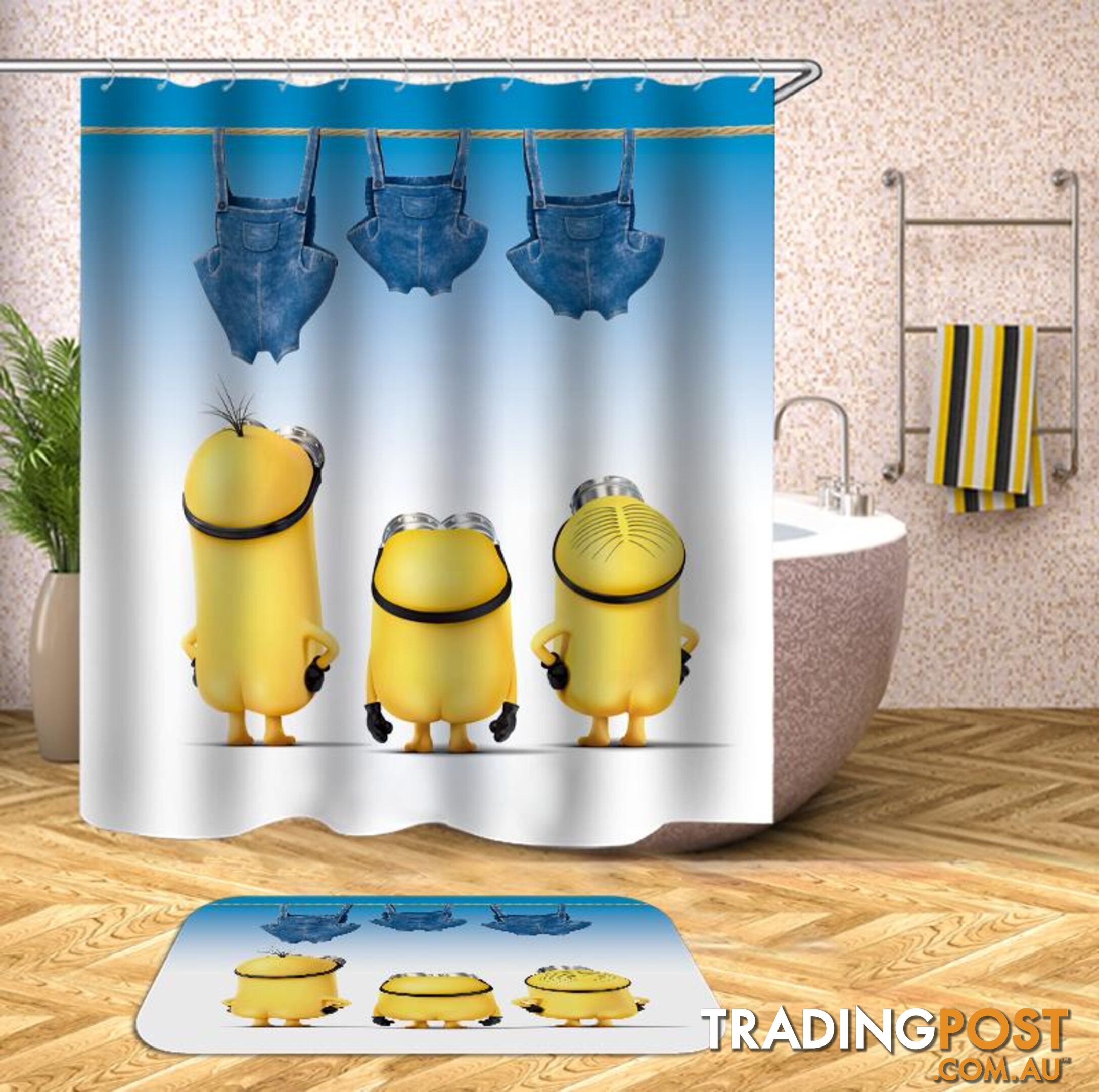 Pants Drying Minions Shower Curtain - Curtain - 7427045979857