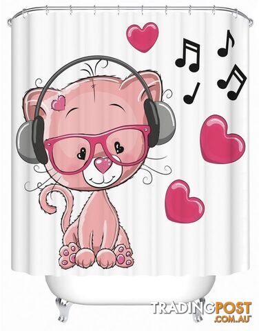 Music Loving Cat Shower Curtain - Curtain - 7427005900921