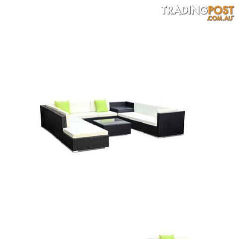 11 Piece Outdoor Furniture Set Wicker Sofa Lounge - Gardeon - 7427005869914