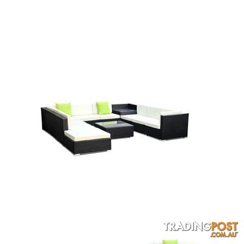 11 Piece Outdoor Furniture Set Wicker Sofa Lounge - Gardeon - 7427005869914