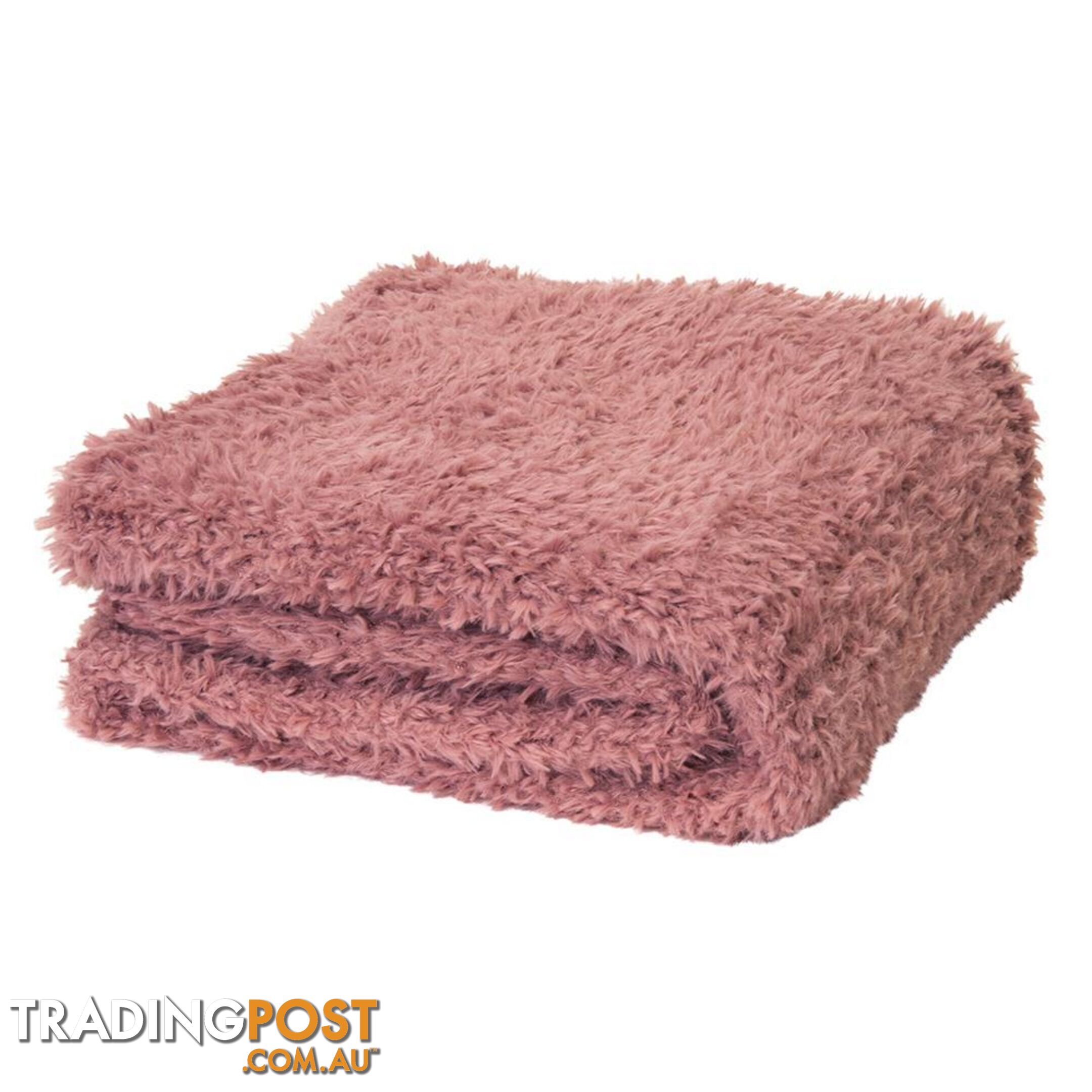 Eve Fur Knitted Throw 130x160cm Dusty Mauve - Unbranded - 7427046153355