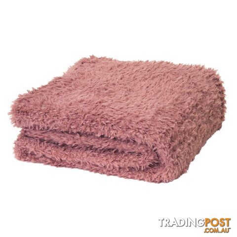 Eve Fur Knitted Throw 130x160cm Dusty Mauve - Unbranded - 7427046153355