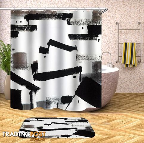 Art Paint Black And White Shower Curtain - Curtain - 7427045944749