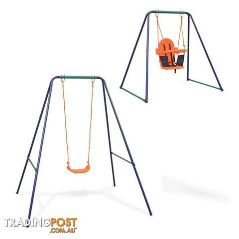 2 In 1 Single Swing And Toddler Swing Orange - Unbranded - 8718475571186