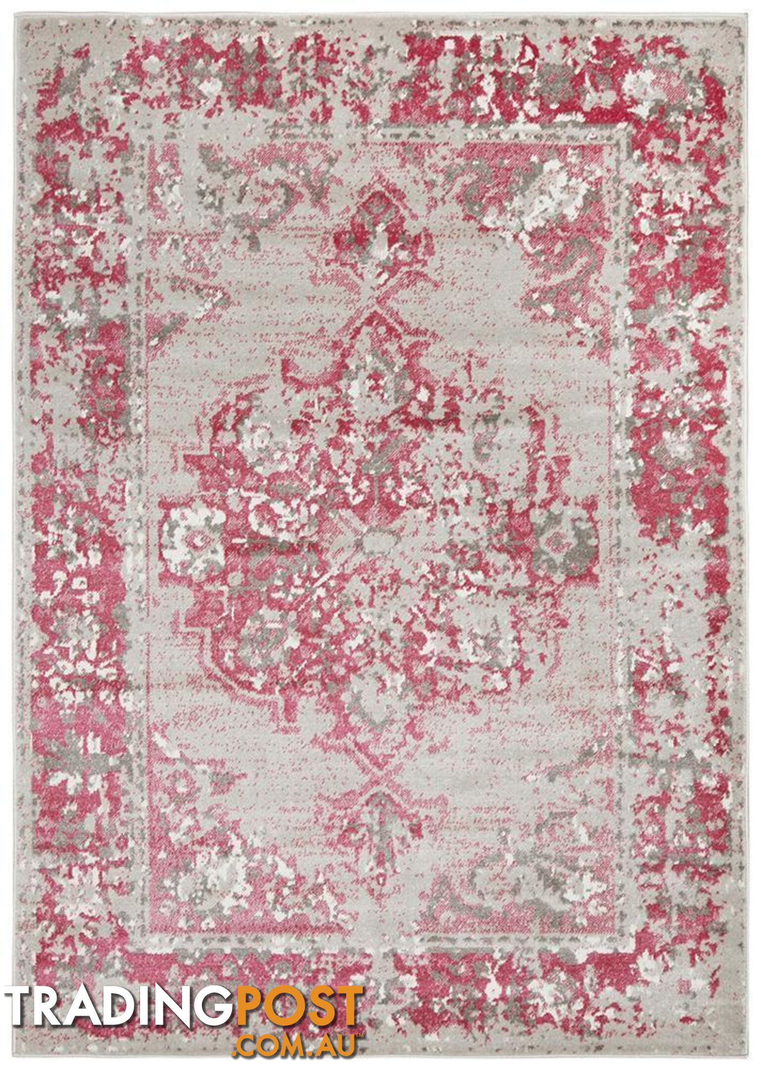 Alexa Transitional Grey Fuchsia Rug - Unbranded - 9375321848923