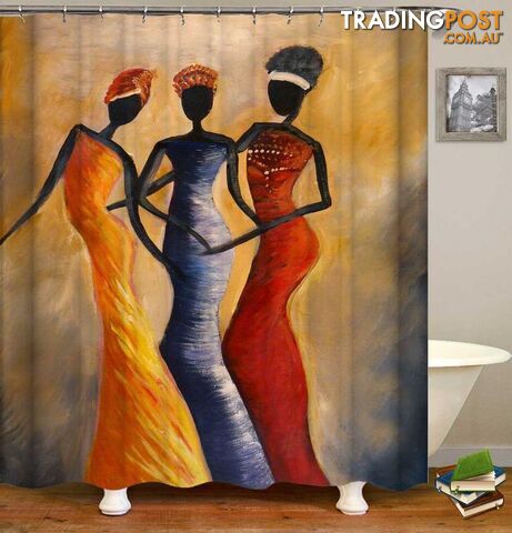 African Ladies Art Painting Shower Curtain - Curtain - 7427046050500