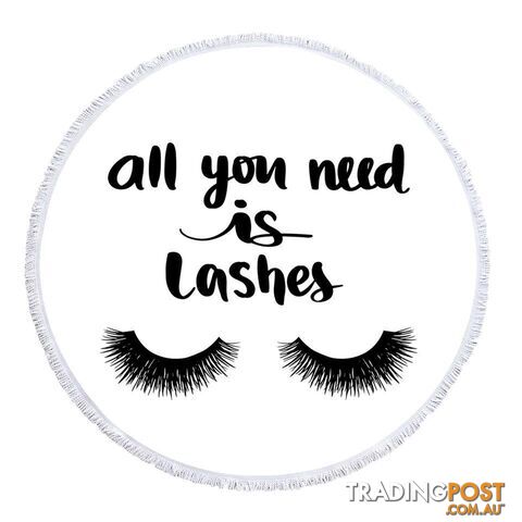 All You Need Is Lashes Beach Towel - Towel - 7427046334372