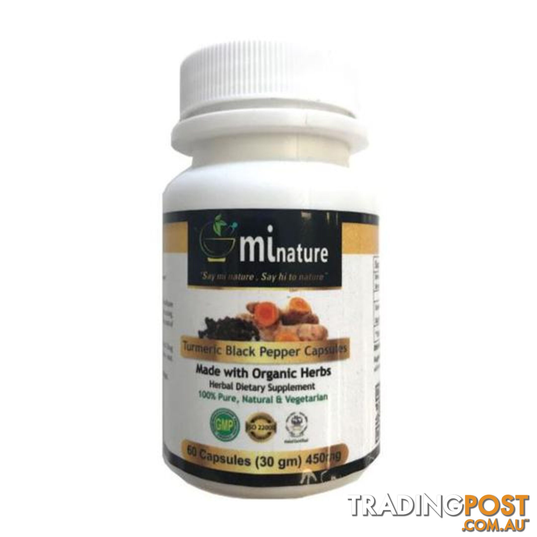 60 Minature 450Mg Turmeric Black Pepper Capsules - Minature - 9476062135133