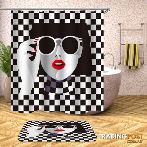 Red Lipstick Chic Lady Shower Curtain - Curtain - 7427045932456