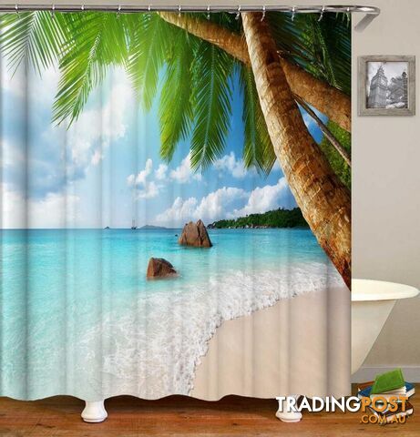 Tropical Beach Shower Curtain - Curtain - 7427046076609