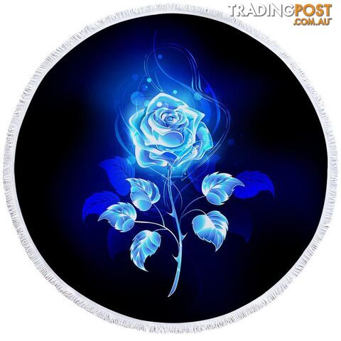 Blue Rose Beach Towel - Towel - 7427046304528