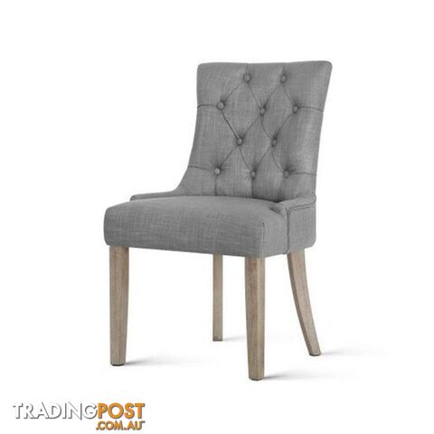 Artiss French Provincial Dining Chair - Grey - Artiss - 9350062174074